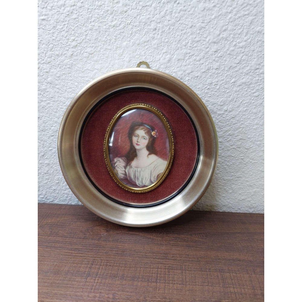 Vintage A Cameo Creation Cecile Volage by JB Greuze‎ Miniature Portrait Frame